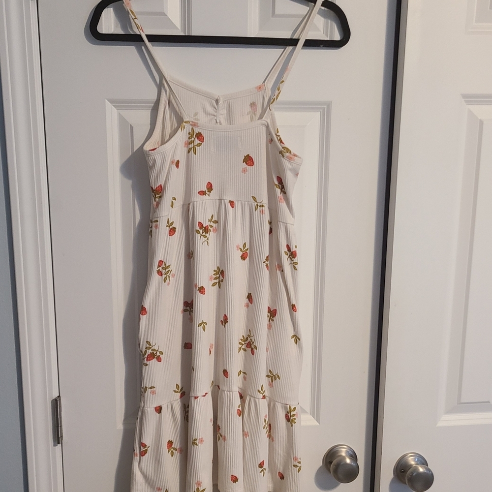 Old Navy Cream Floral Spaghetti-Strap Sundress with Red & Green Accents - Picture 2 of 5